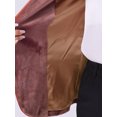 thumbnail image 4 of DARING DIVA Women's Office Coat Solid Shawl Collar Button Velvet Blazer S Red Brown, 4 of 4
