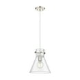 thumbnail image 3 of Innovations Lighting  Newton Cone - 1 Light 10" Cord Hung Pendant Clear/Polished Nickel, 3 of 5