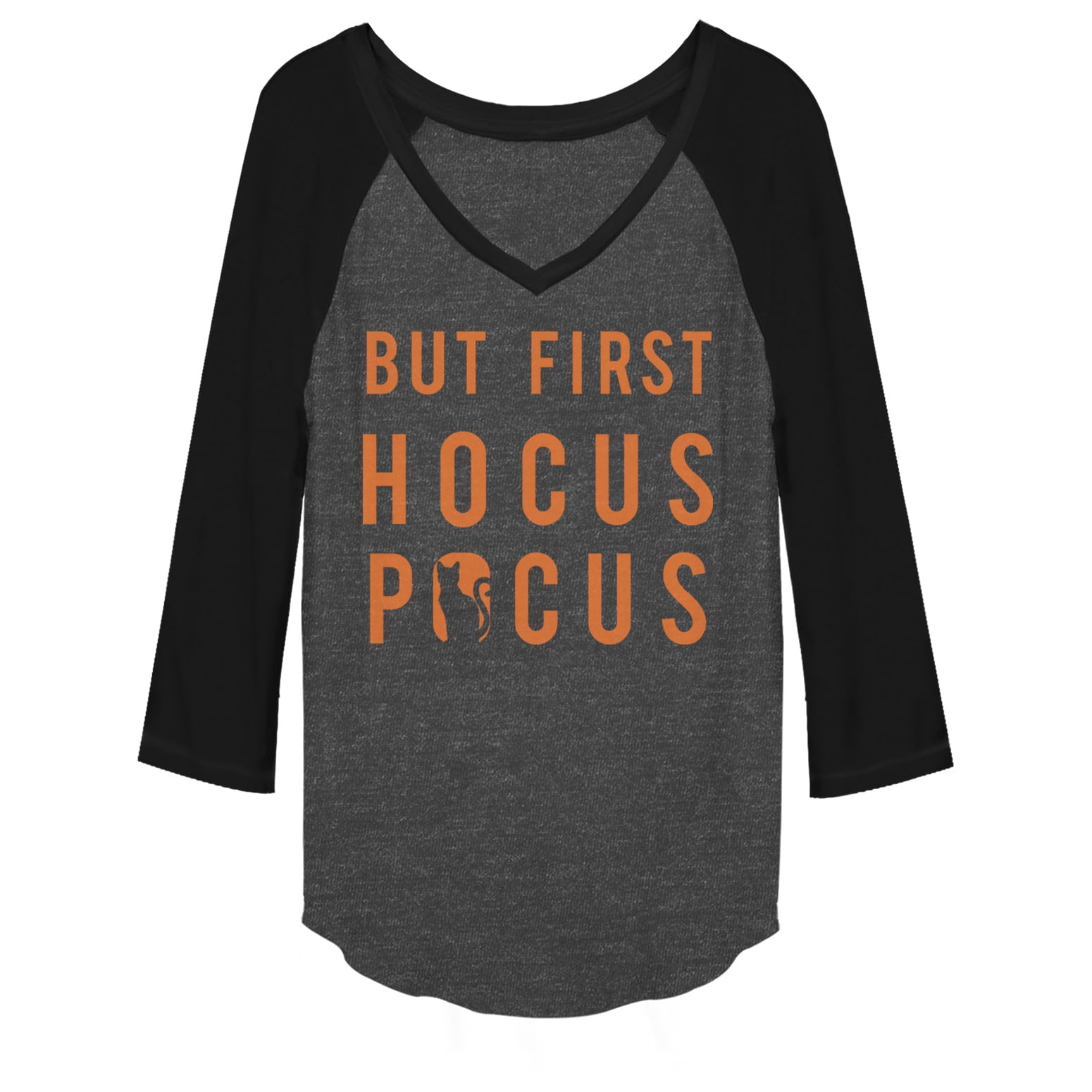 Halloween Cat Hocus Pocus Baseball Tee 
