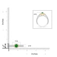 thumbnail image 5 of ANGARA Natural Vintage Inspired Round Emerald Halo Ring with Filigree in 14K White & Yellow Gold for Women (Size-4mm) | May Birthstone, Anniversary, Jewelry Gift for Women | Natural Emerald Ring, 5 of 9