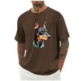 thumbnail image 2 of Tops para hombre, blusas y camisas de cuello redondo y manga corta para hombre, blusas casuales de moda con cuello redondo y estampado para hombre, blusas de poliéster para hombre., 2 of 5