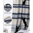 thumbnail image 3 of Cute Cat Blackout Curtains for Bedroom Living Room Darkening Curtains 63 Inches Long Funny Playing Animals Blue Stripe Lines Retro Window Curtain 2 Panels Set Window Treatment Grommet Drapes 52"x63", 3 of 9