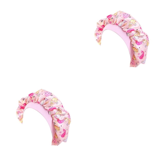 Minnieouse Gorro de satén para adolescentes y niños pequeños, elástico, a la moda, suave, para la cabeza, gorros de dormir de satén rosa delfín 2piezas Minnieouse CBP193544