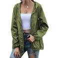 thumbnail image 6 of Rain Jackets for Women Waterproof Lightweight Rain Coats Windbreaker Packable Outdoor Running Hiking Hooded Raincoat Jacket with Pockets Green Alsol Lamesa, 6 of 6
