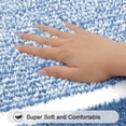 thumbnail image 4 of Findosom 3pcs Bathroom Rugs Set with U-Shaped Mat, Non Slip, Quick Drying, Ultra Soft and Water Absorbent Bath Rug Mat Carpet Machine Washable 18"x26"+18"x48"+U Shape 20"x24" Blue, 4 of 9