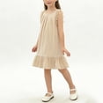 thumbnail image 2 of Ashirexll Robes d'Été pour Ados Enfants Sans Manches à Blocs de Couleur Col Rond Robe Décontractée Trapèze pour Ados Enfants, 2 of 7