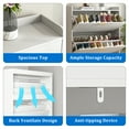 thumbnail image 2 of Canddidliike 2 Tiers Flip Doors Wood Shoe Cabinet Storage Organizer Holds 16 of Pairs of Shoes, White, 2 of 10