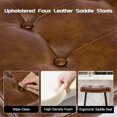 thumbnail image 4 of 25" Saddle Counter Stools Set of 4, Tufted Faux Leather Counter Height Bar Stools with Metal Legs for Kitchen Island, Dark Brown, 4 of 6