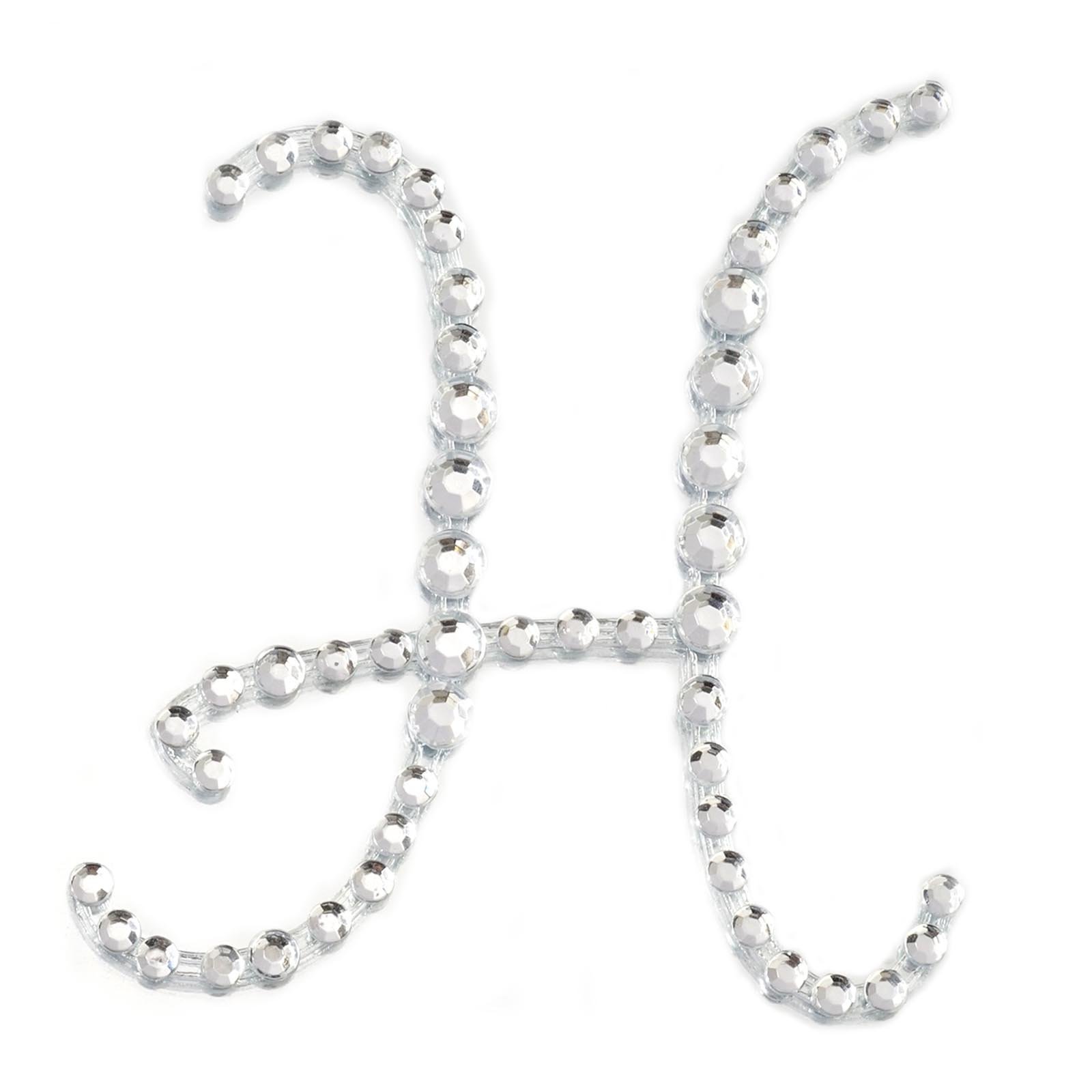 12 Pack 1.5" Clear Rhinestone Monogram Sticker Self Adhesive Bling