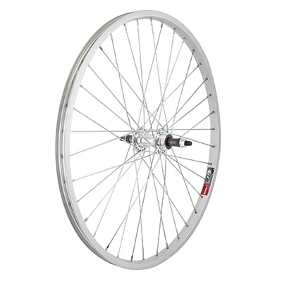 Bike Rear Wheel - Wheel Master Rear Bicycle Wheel 24 x 1.5-1.75 36H, Alloy, Bolt On, Silver