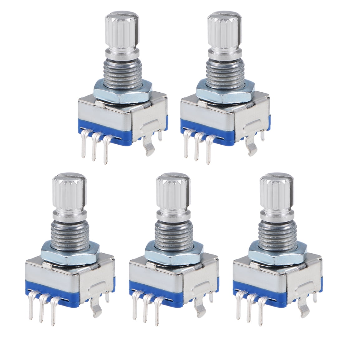 360 Degree Rotary Encoder Code Switch Digital Potentiometer EC11 7 Pins 15mm Shaft 5 pcs