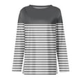 thumbnail image 5 of Lumtrix Long Sleeve Shirts for Women 2026 Spring Crew Neck Ladies Tops Loose Fit Tunic Print Tee Side Slits Sweatshirt Light Gray M, 5 of 6