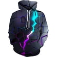 thumbnail image 4 of Sudadera con capucha de gran tamaño para hombre 2024, estampado 3D de lobo animal, moda feroz, divertida, estilo hip hop callejero, informal, 4 of 4