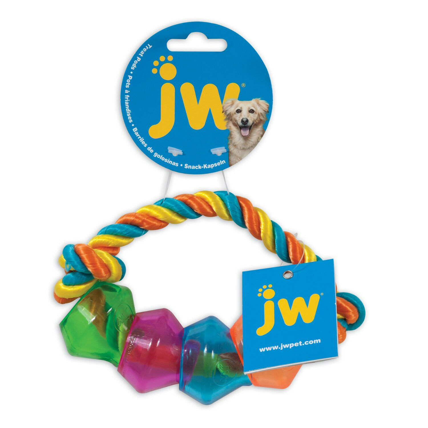 Petmate Jw Treat Pod Rope Ring Small Dog Toy. ****