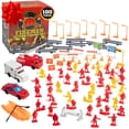thumbnail image 1 of Figuras de acción de bomberos, juego de 100 figuras de bomberos que incluyen bomberos, camiones de bomberos, ambulancias, botes de rescate y más, ideal para juegos de simulación, decoraciones de diora, 1 of 5