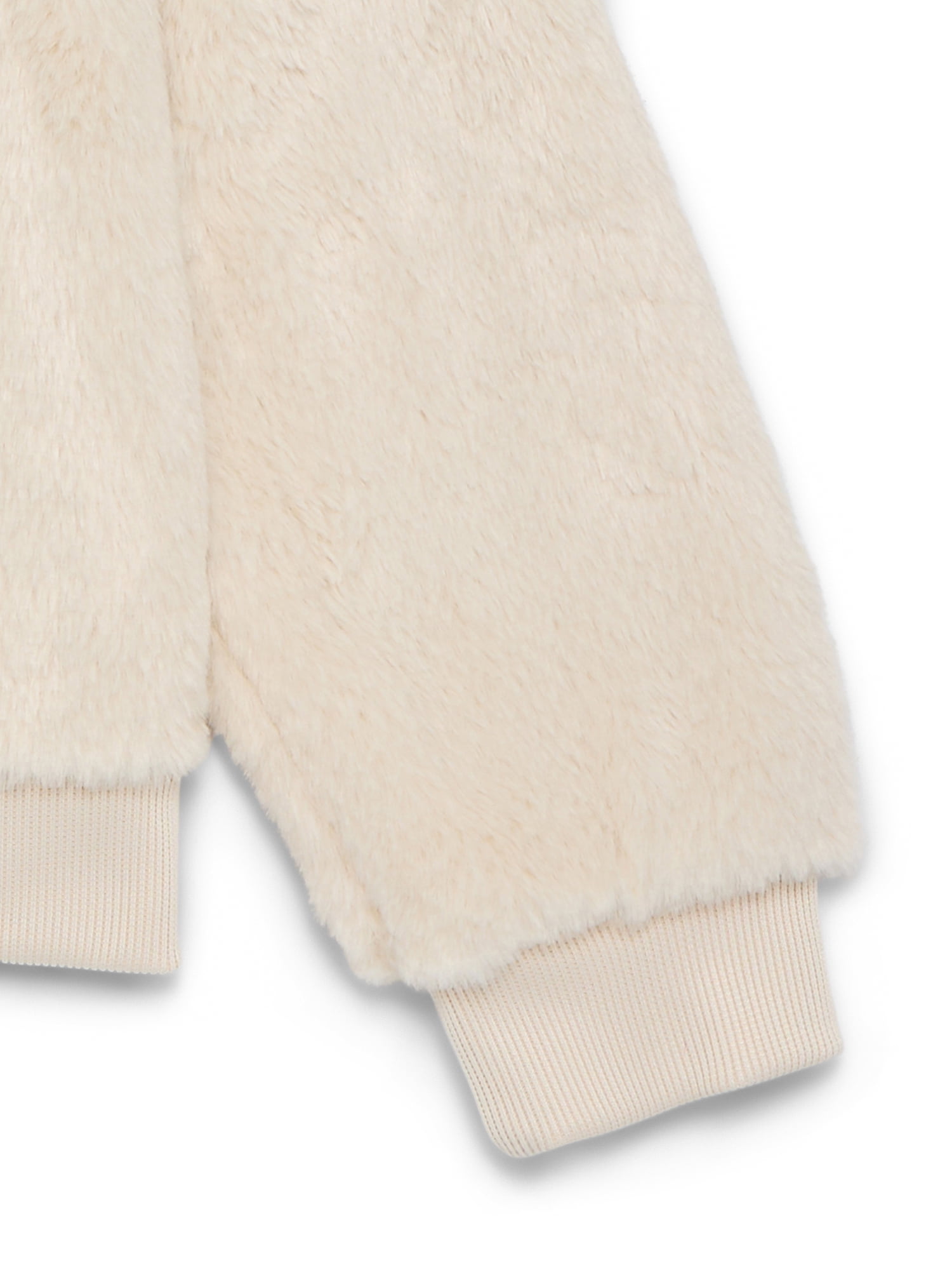 Wonder Nation Little Girls Faux Fur Bomber Jacket, Sizes 4-10