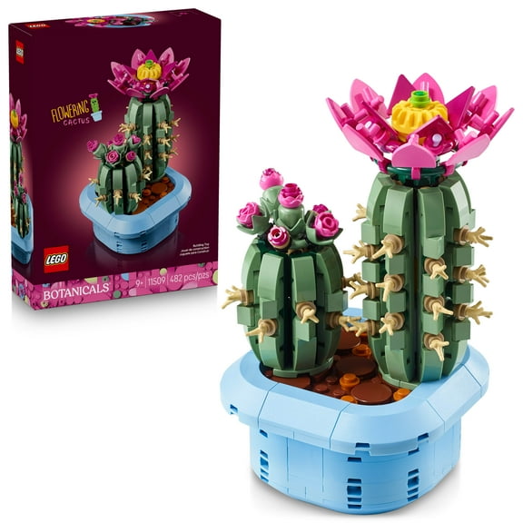LEGO Botanicals Flowering Cactus Building Toy - Crafting Kit for Girls & Boys, Ages 9  - Valentines Day Gift - Cactus Room Decor for Display for Bedroom or Book Shelf - 11509