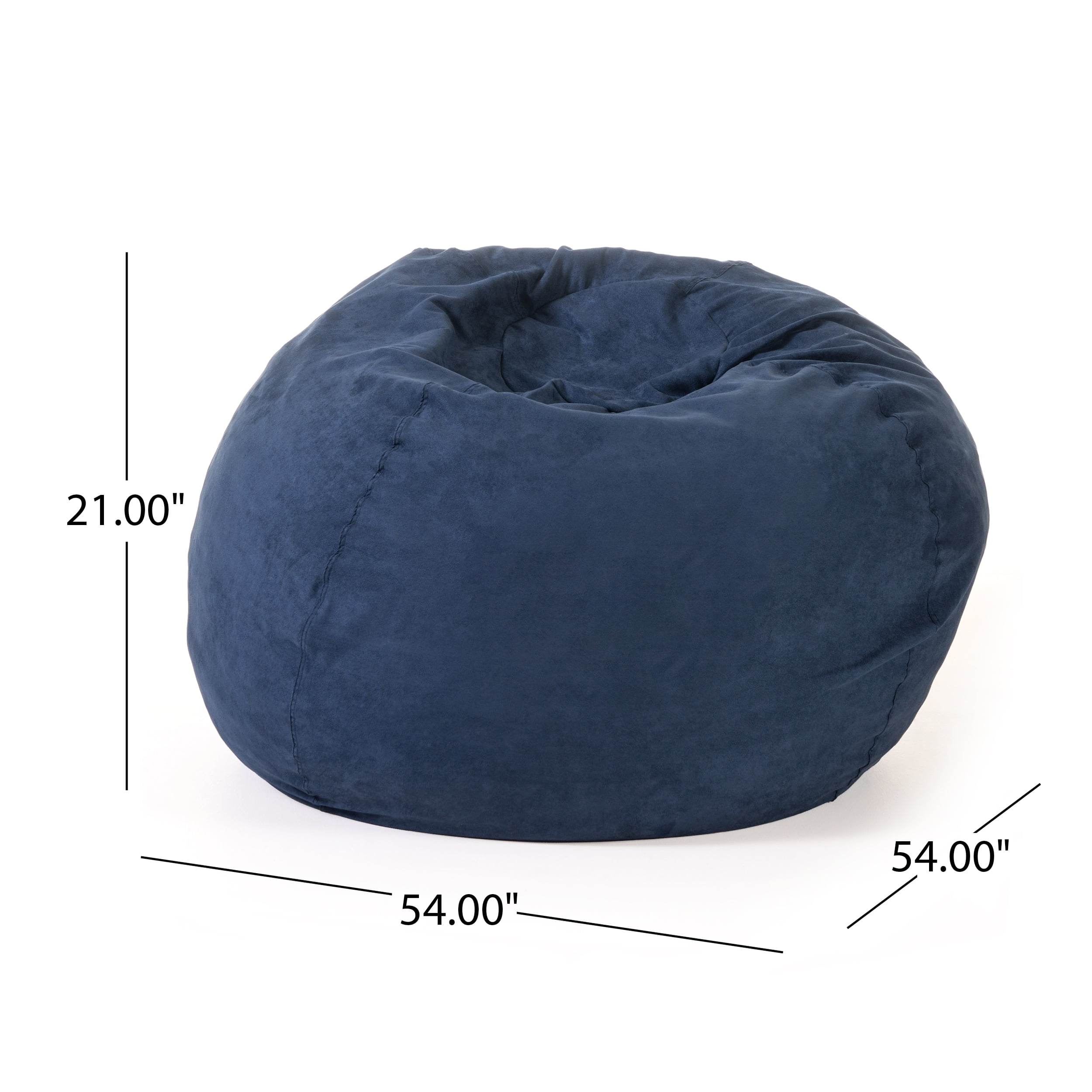 Yoneston 5ft Bean Bag Chair, Plush Bean Bag with Washable Cover & High-Density Foam Filled for Kids Adults Bedroom Living Room, Blue