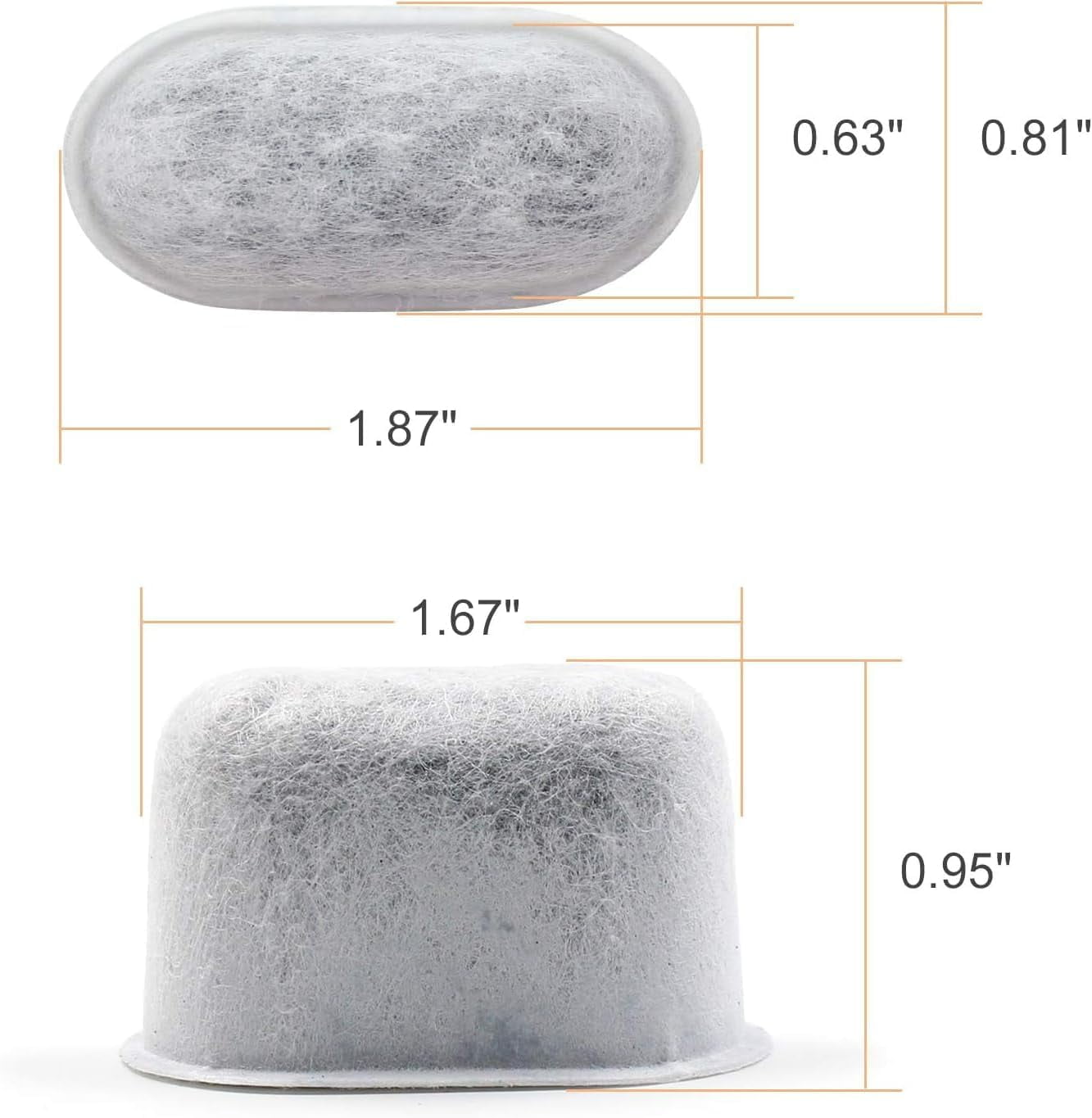 48 PCS Activated Charcoal Water Filters Replacement Compatible with Cuisinart Coffee Machine Part DCC-RWF