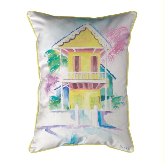 Betsy Drake Interiors W. Palm Hut Yellow Small Indoor/Outdoor Pillow 11x14