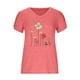 thumbnail image 4 of Puntoco Moda Mujer Verano Cuello En V Manga Corta Estampado Casual Camiseta Blusa Puntoco Puntoco-5010, 4 of 5