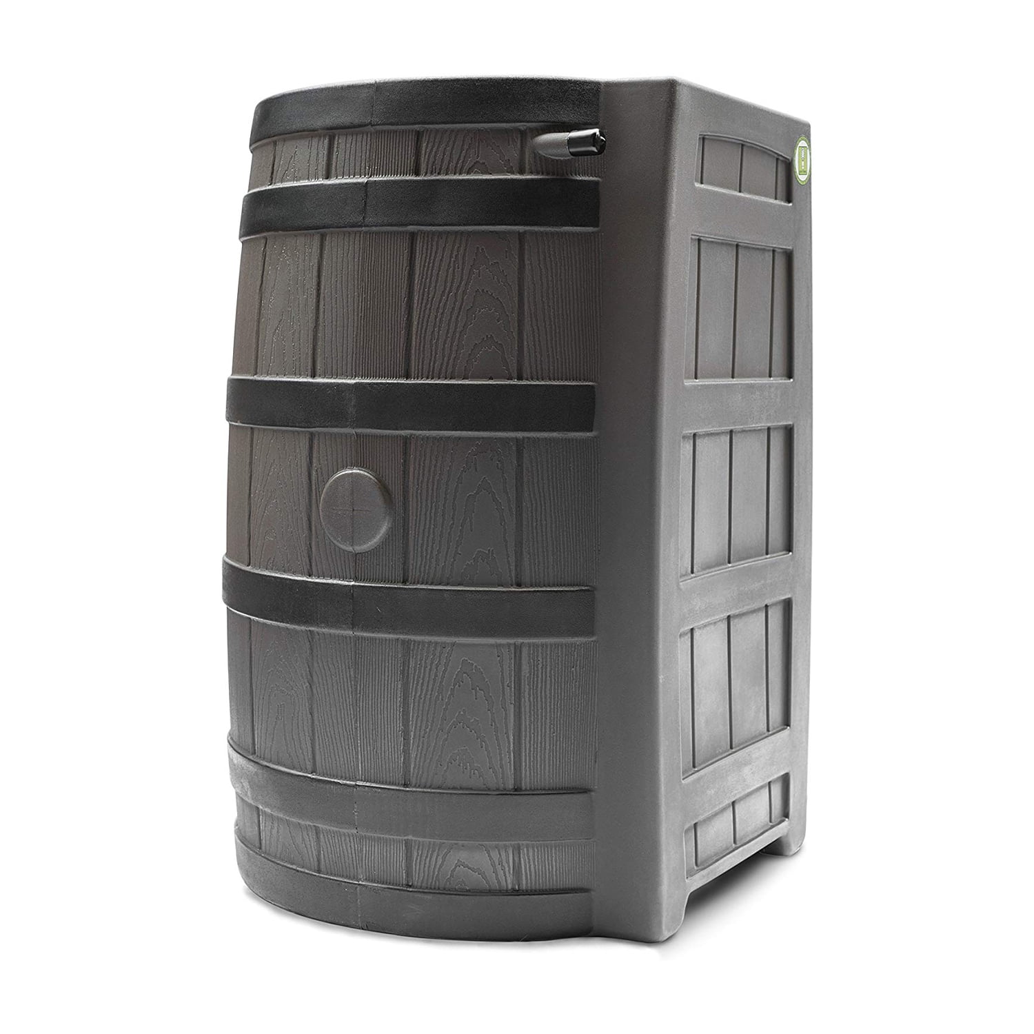 Good Ideas Rain Wizard 50 Gallon Rain Barrel with Darkened Ribs - Oak