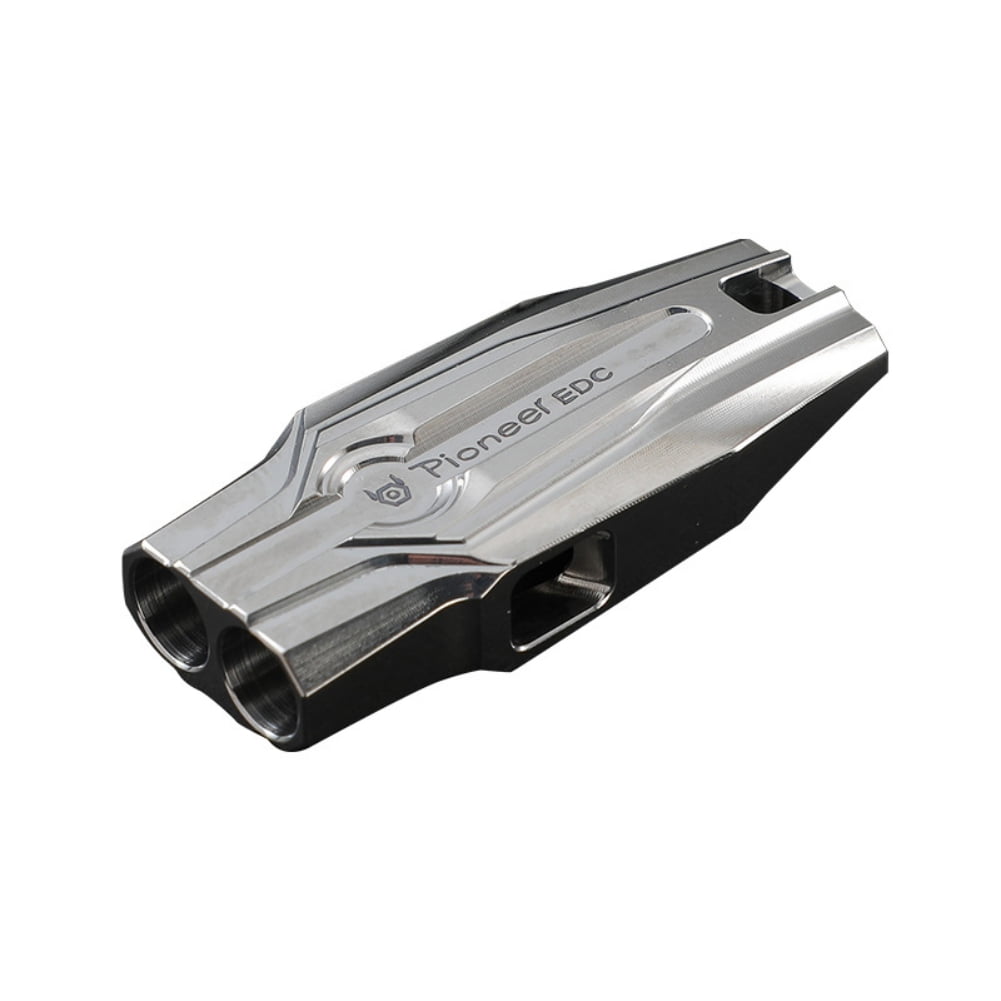 High Decibel Double Tube Whistle Outdoor Sport Titanium Alloy  Camping Survival Whistle Multifunctional