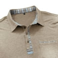 thumbnail image 7 of Men's Cotton Polo Shirts Short Sleeve Casual Summer Shirts Classic Collared Golf Shirt with Pocket Beige, 7 of 7