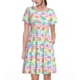 thumbnail image 1 of Disketp Cute Unicorn para Vestido de Manga Corta para Mujeres, Vestidos de Verano para Mujeres, Casual y Holgado para la Playa, 1 of 6