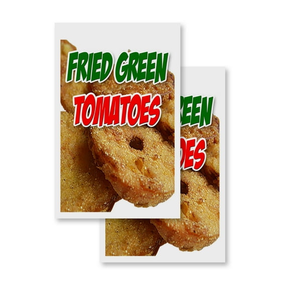 Fried Green Tomatoes (2-PACK) 24" x 36" Vinyl Decals | Sign Insert Peel & Stick Decals Stickers Window Signs