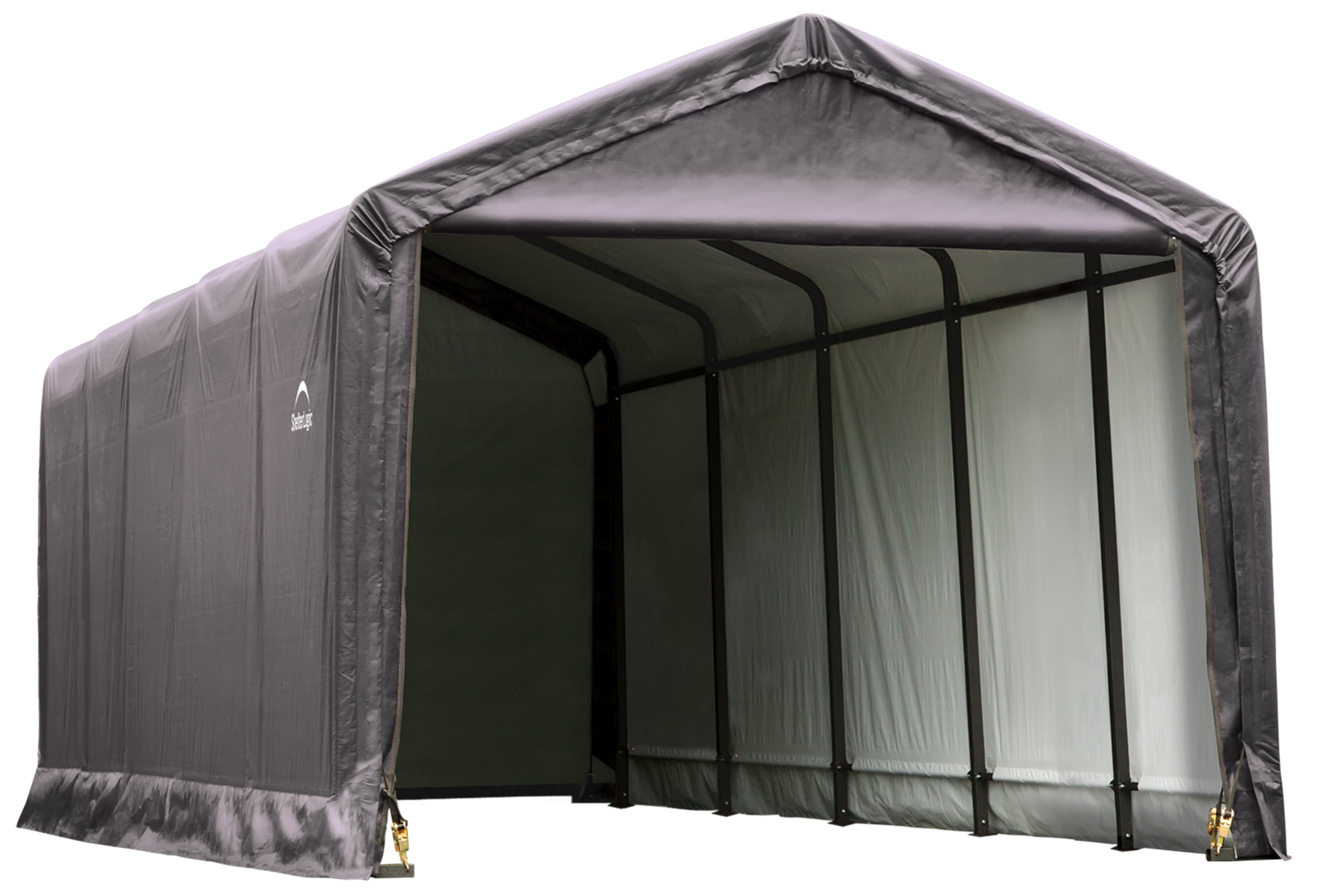 Gray shelter. SHELTERLOGIC тент. Ангар SHELTERLOGIC. SHELTERLOGIC Shed in a Box. Гараж тентовый SHELTERLOGIC 3,7x6,1x2,5 м.