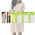 thumbnail image 2 of Women Soft T Shirt Dress Short Sleeve Casual Summer Tunic Dress Loose Loose Dress With Pockets Women's Long Casual Dresses Woman Summer Casual Dress Womens Dresses Summer Dresses Midi Length Womens, 2 of 6