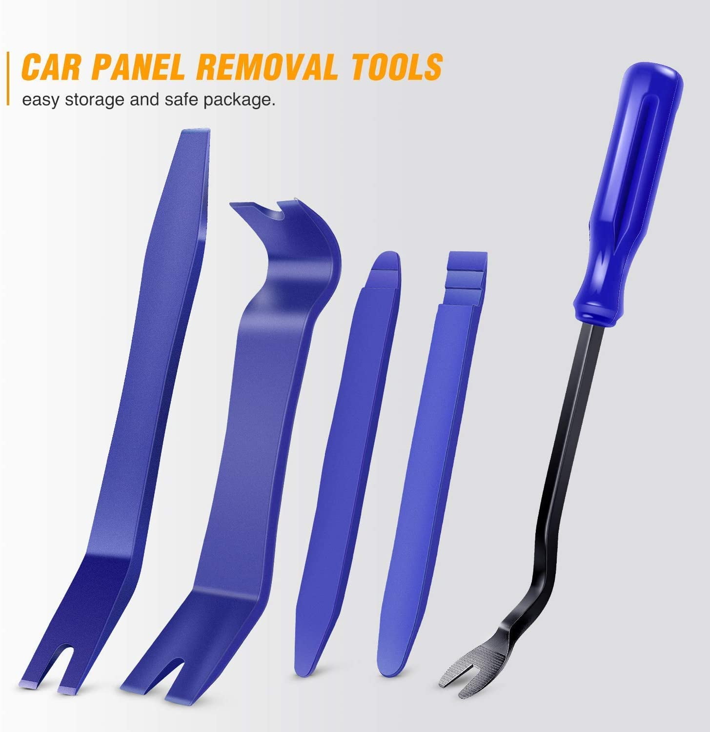 GOOACC 8PCS Auto Trim Removal Tool Kit No-Scratch Pry Tool Kit for Car Audio Dash Door Panel Window Molding Fastener Remover Tool Kit-Blue 