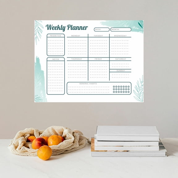 TITINICE Self Adhesive Green Whiteboard Wall Planner Reusable Weekly Schedule Organization Board
