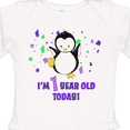 thumbnail image 4 of Inktastic I'm 1 Year Old Today-first Birthday Baby Penguin Boys or Girls Long Sleeve Baby Bodysuit, 4 of 5