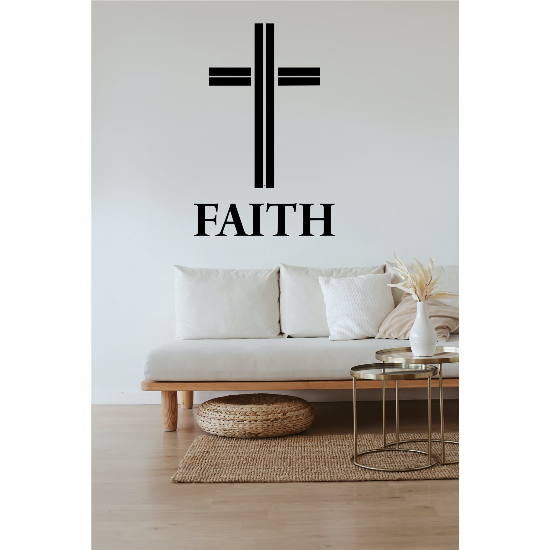 Faith Cross Christian Vinyl Decal - Inspirational Window Sticker for Car or Truck - Durable Weatherproof Vinyl - Easy to Apply and Remove - Perfect for Auto Decor and Personalized Gifts