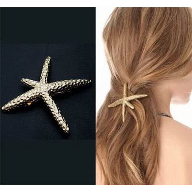 Zhuge Pinza para el pelo para mujer, niña, bebé, pasador para el pelo de playa, horquilla con forma de estrella de mar para boda, graduación