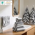 thumbnail image 4 of Jessy Home 2 Piece Dark Gray Grid Stripe Hand Towels Set, 4 of 6