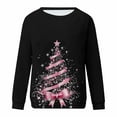 thumbnail image 5 of Christmas Sweatshirts For Women Crew Neck Long Sleeve Christmas Tree Graphic Print Pullover Funny Festival Outfits (M, Hot Pink), 5 of 5