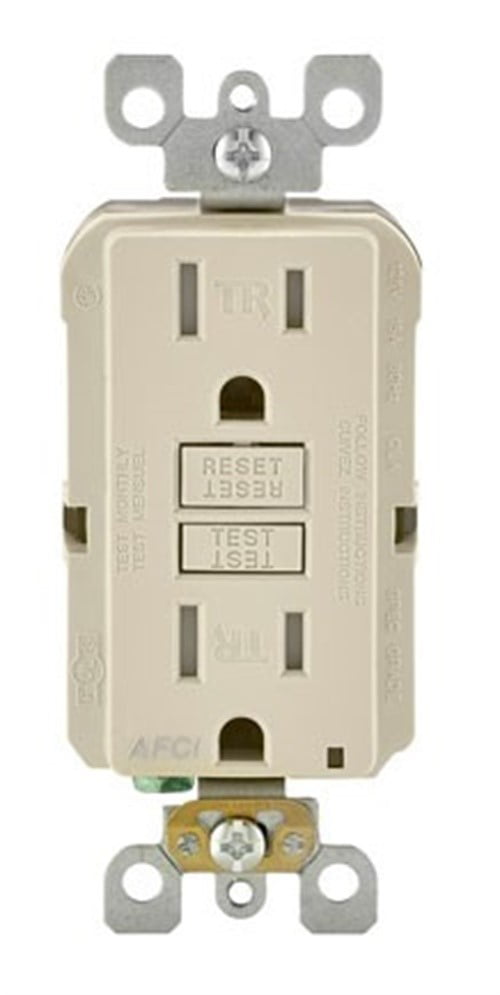 Brown Wallplate Included Receptacle 120-Volt SmartlockPro Outlet Branch Circuit Arc-Fault Circuit Interrupter AFCI Leviton AFTR1 15-Amp Renewed 