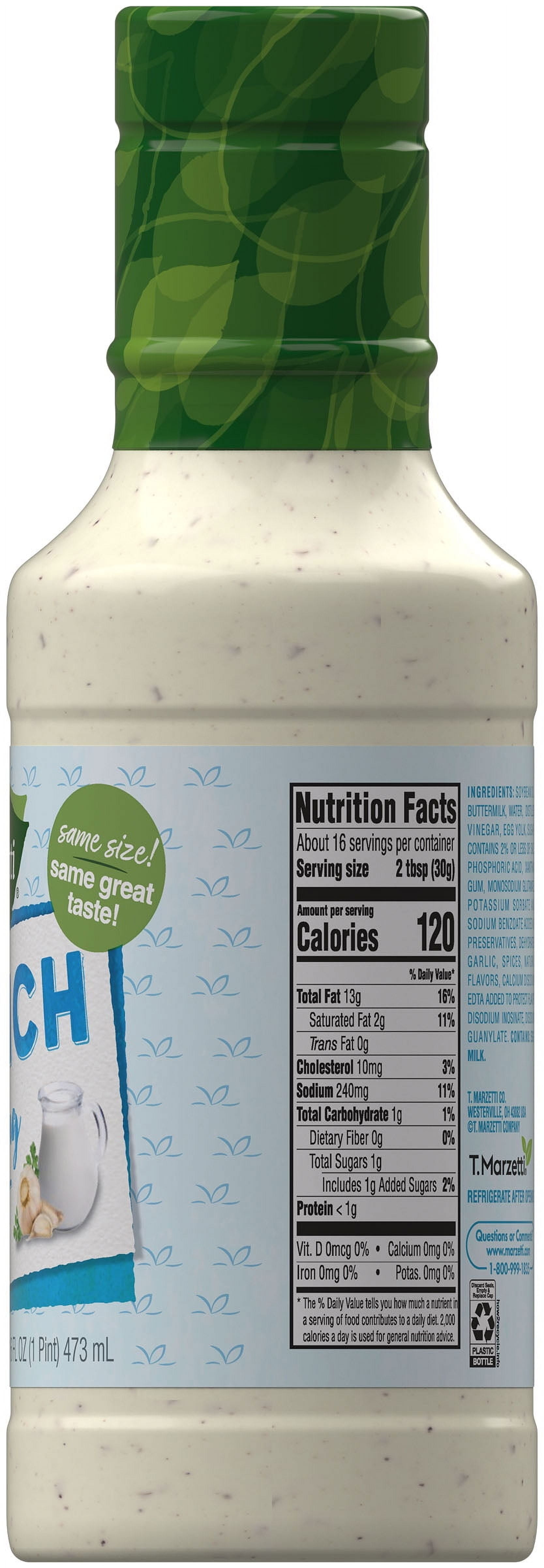 (4 pack) Marzetti Ranch Dressing, 16 fl. oz. Bottle