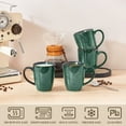 thumbnail image 3 of Coffee Mugs Set of 4, 12oz Coffee Cups Set with Handle, Ceramic Tea Mugs for Kitchen, Latte Mugs for Coffee,Cocoa, Tea,Green, 3 of 7
