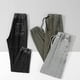 thumbnail image 4 of Pantalones largos para hombre, informales, lisos, con cremallera, a la moda, de manga larga, con cuello alto, blusa, pantalones largos de algodón para hombre, 4 of 4