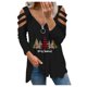 thumbnail image 2 of Pntutb, sudaderas de cuello redondo de Navidad de manga larga para mujer, suéter holgado informal, tops, blusa con estampado de gato y Papá Noel, ropa de otoño Pntutb Pntutb-7223, 2 of 9