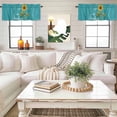 thumbnail image 4 of Teal Sunshine Sunflower Kitchen Curtain Valances for Windows Farmhouse Short Curtains, Pastoral Bees Farmhouse Floral Rod Pocket Valance Curtain for Bedroom Cafe Living Room, 4 of 8