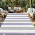 thumbnail image 3 of Fsddascl Purple Grey Stripe Outdoor Rug for Patio/Deck/Porch, Non-Slip Large Area Rug 6 x 9 Ft, Modern Farmhouse Vertical Striped Indoor Outdoor Rugs Washable Area Rugs, Camping Rug Carpet, 3 of 5