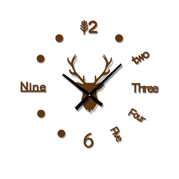 Toystoory Calcomanía de reloj, pegatina de reloj de bajo ruido, decoración acrílica, reloj de pared ajustable DIY Decoración del hogar Café Toystoory HA004319-05