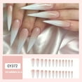 thumbnail image 5 of Milky White Pink Gradient Long Drop Shape Fake Nail Patch, 5 of 5