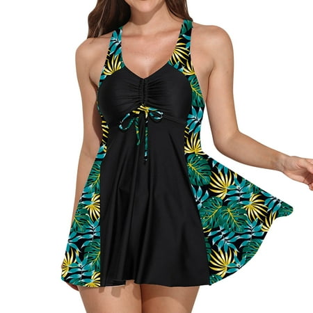

Women s Bikinis Swimsuit Women Retro Printed Swimdress 2 Piece Push Up Vintage Beach Swimwear Bra Swim Women Beachwear Bandage Suit Set Bikini Sport Bathing Slim Swimsuits Swimwears Tankinis Set