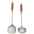 thumbnail image 2 of Juego de 2 cucharas PENGJTMXG Espátula Cuchara de cocina de acero inoxidable y madera, 2 of 5